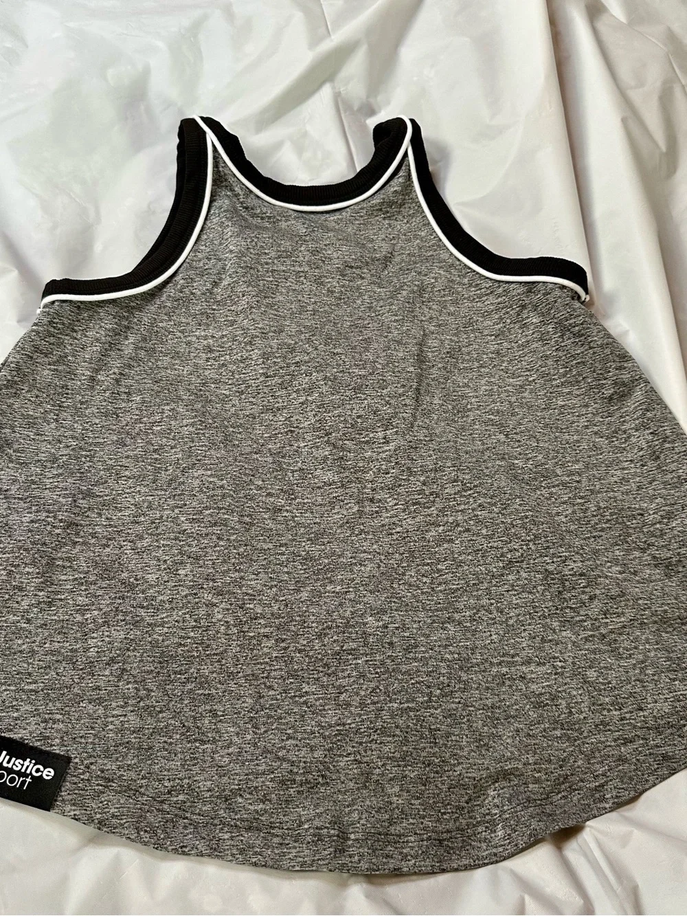 Justice Girls Gray & Black Athletic Tank Top